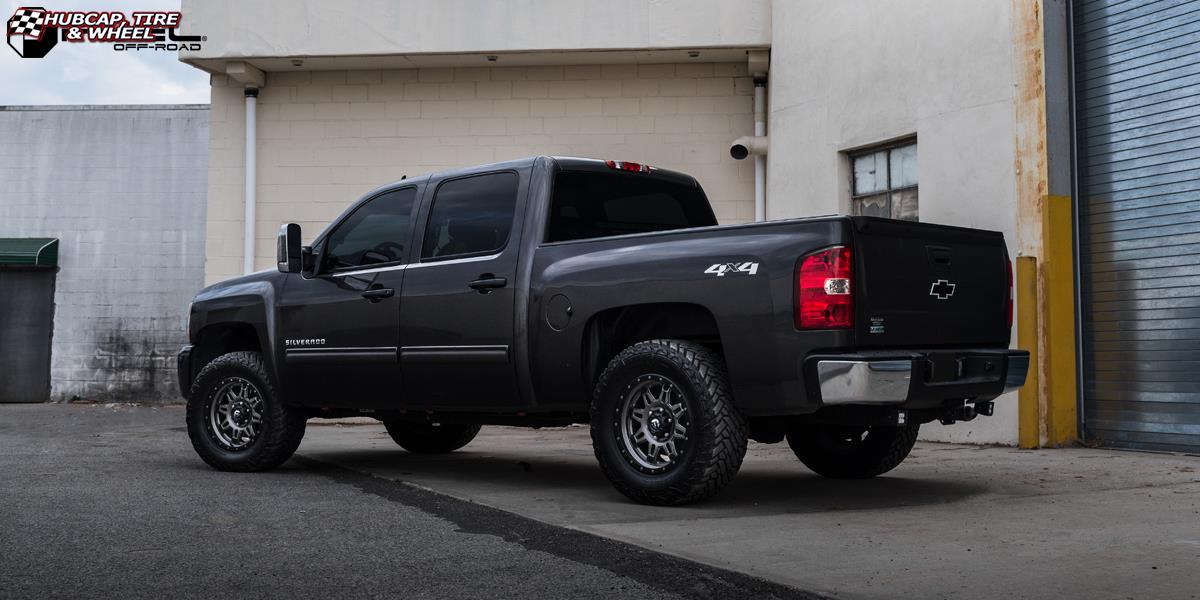 vehicle gallery/chevrolet silverado 1500 fuel hostage iii d568 18X9  Matte Anthracite w/ Black Ring wheels and rims